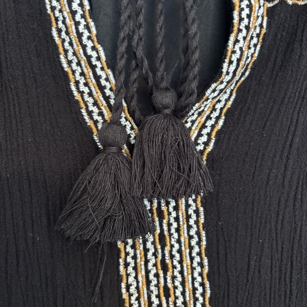 Old Navy Embroidered  Gauzy XXL Black Dress - Viscose - Picture 14 of 15